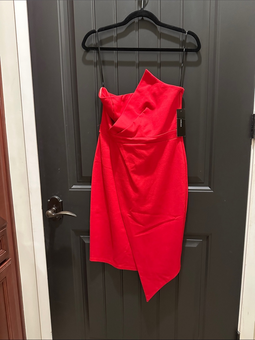 Lulus Asymmetrical Red Strapless Dress M